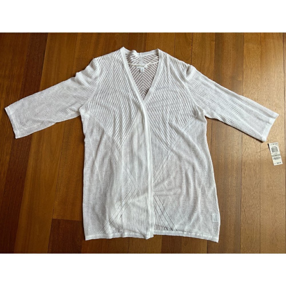 NEW Charter Club Women's 3/4 Sleeve Open Knit Cardigan, 1X